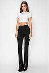 ACE CLUB E.V.E. Black Pearl & Rhinestone Slit Flare Pants ACE CLUB E.V.E. Black Pearl & Rhinestone Slit Flare Pants