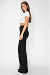 ACE CLUB E.V.E. Black Pearl & Rhinestone Slit Flare Pants ACE CLUB E.V.E. Black Pearl & Rhinestone Slit Flare Pants
