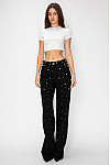 ACE CLUB E.V.E. Black Scattered Pearl Wide-Leg Jeans