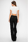 ACE CLUB E.V.E. Black Scattered Pearl Wide-Leg Jeans