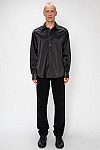 ACE CLUB Rhinestone Collar & Cuff Long Sleeve Shirt – Black ACE CLUB Rhinestone Collar & Cuff Long Sleeve Shirt – Black