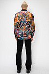 ACE CLUB Tiger & Lion Rhinestone Long Sleeve Shirt
