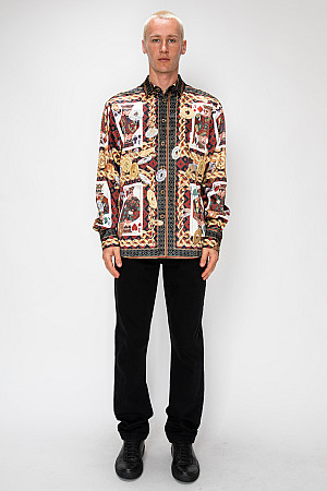 ACE CLUB Big Slick Playing Card Long Sleeve Shirt