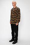 ACE CLUB Rhinestone Tiger Pattern Long Sleeve Shirt