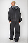 ACE CLUB Logo Emboss Panel Oversized Hoodie - Charcoal