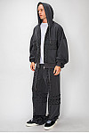 ACE CLUB Logo Emboss Panel Oversized Hoodie - Charcoal