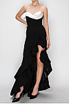 ACE CLUB E.V.E. Black Contrast Petal Bust Ruffle Maxi Dress ACE CLUB E.V.E. Black Contrast Petal Bust Ruffle Maxi Dress