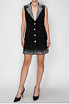 ACE CLUB E.V.E. Black & Silver Crystal Embellished Blazer Mini Dress