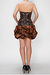 ACE CLUB E.V.E. Brown Crystal Corset Ruffle Mini Dress