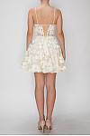 ACE CLUB E.V.E. Ivory Floral Embroidered Lace Mini Dress