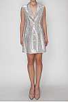 ACE CLUB E.V.E. Silver Rhinestone Blazer Mini Dress