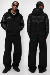 ACE CLUB Varsity Hooded Jacket – Black