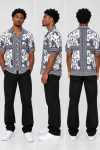 ACE CLUB Logo & Belt Pattern Short Sleeve Shirt