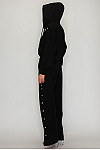 ACE CLUB E.V.E. Black Pearl Embellished Lace-Panel Hoodie & Wide-Leg Pants Set