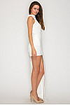 ACE CLUB E.V.E. White Sculpt Halter Asymmetric Mini Dress ACE CLUB E.V.E. White Sculpt Halter Asymmetric Mini Dress